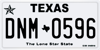 TX license plate DNM0596