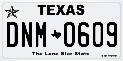 TX license plate DNM0609