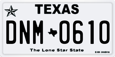 TX license plate DNM0610
