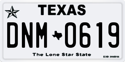 TX license plate DNM0619