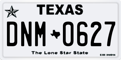 TX license plate DNM0627