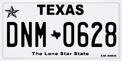 TX license plate DNM0628