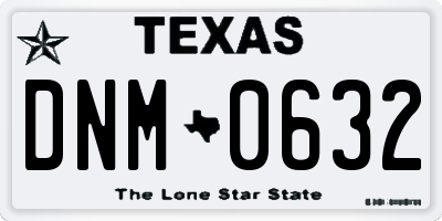 TX license plate DNM0632