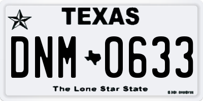 TX license plate DNM0633
