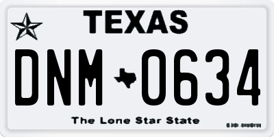 TX license plate DNM0634