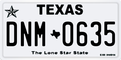 TX license plate DNM0635