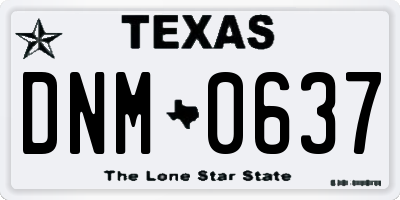 TX license plate DNM0637