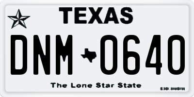 TX license plate DNM0640