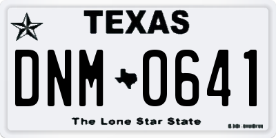 TX license plate DNM0641