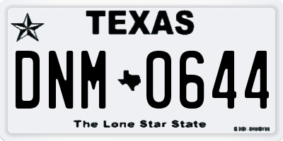TX license plate DNM0644