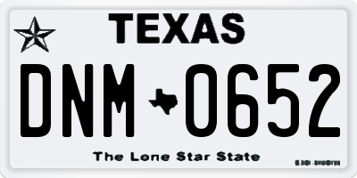 TX license plate DNM0652
