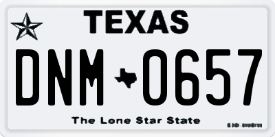 TX license plate DNM0657