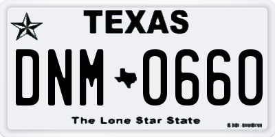 TX license plate DNM0660