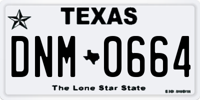 TX license plate DNM0664