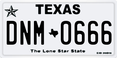 TX license plate DNM0666