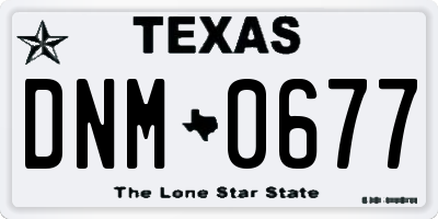 TX license plate DNM0677