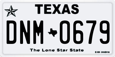 TX license plate DNM0679