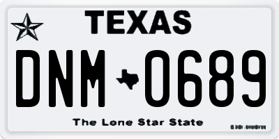 TX license plate DNM0689