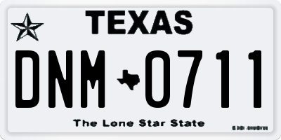 TX license plate DNM0711
