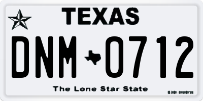 TX license plate DNM0712