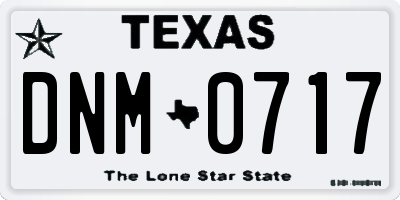TX license plate DNM0717