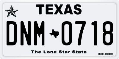 TX license plate DNM0718
