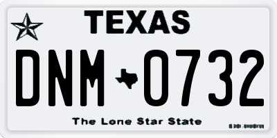 TX license plate DNM0732