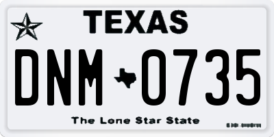 TX license plate DNM0735
