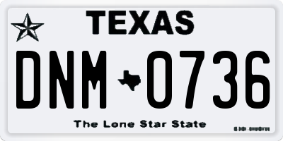 TX license plate DNM0736