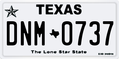 TX license plate DNM0737