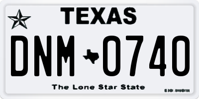TX license plate DNM0740
