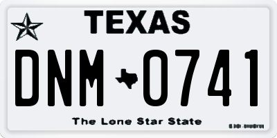 TX license plate DNM0741