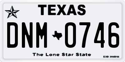 TX license plate DNM0746