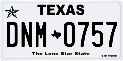 TX license plate DNM0757