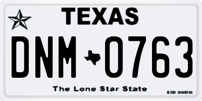 TX license plate DNM0763