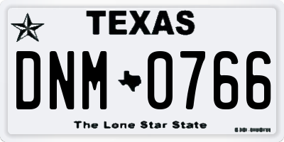 TX license plate DNM0766