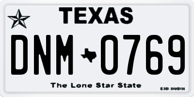 TX license plate DNM0769