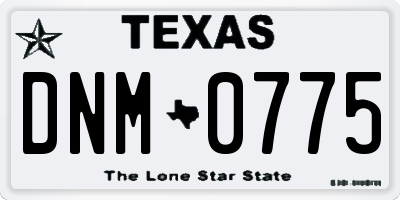 TX license plate DNM0775