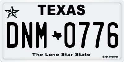 TX license plate DNM0776