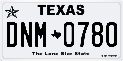 TX license plate DNM0780