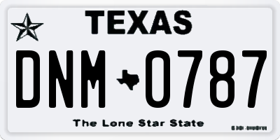 TX license plate DNM0787