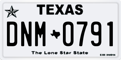 TX license plate DNM0791