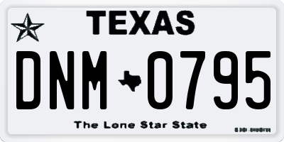 TX license plate DNM0795