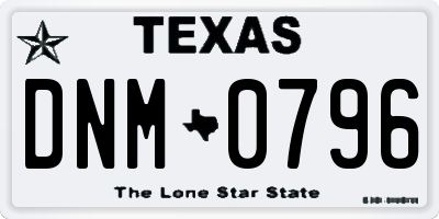 TX license plate DNM0796