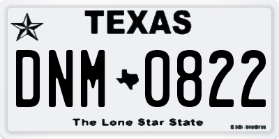 TX license plate DNM0822