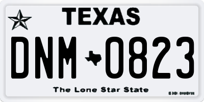 TX license plate DNM0823