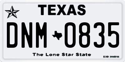 TX license plate DNM0835