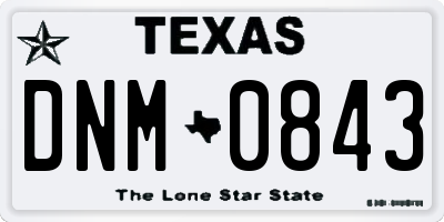 TX license plate DNM0843