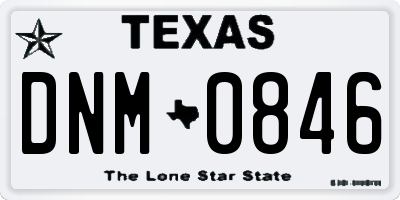 TX license plate DNM0846