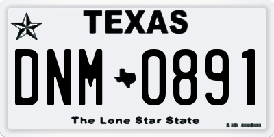 TX license plate DNM0891